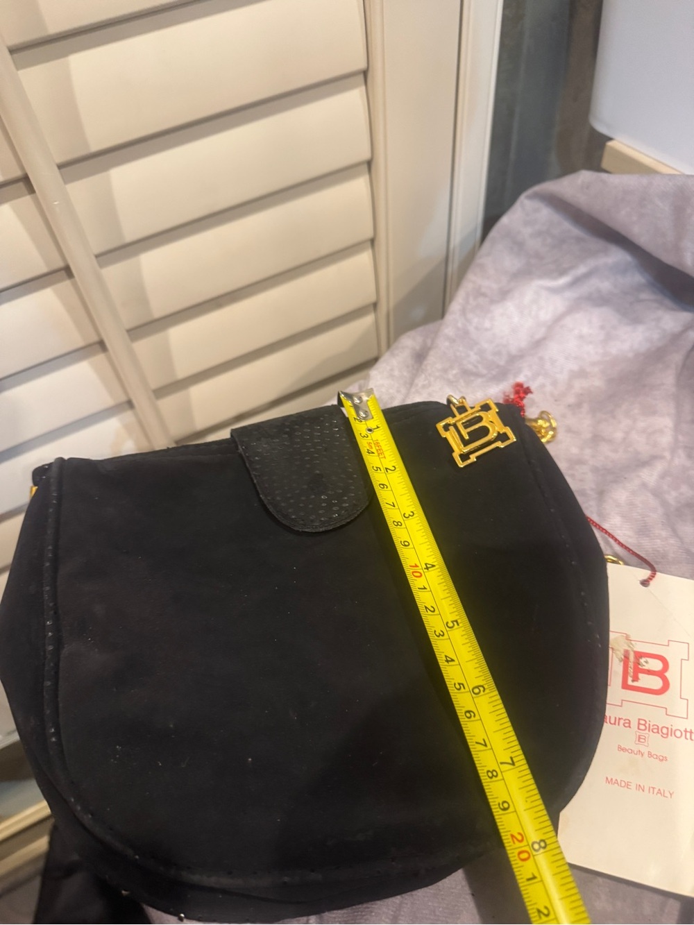 Vintage Laura  Biagotti Black‎ Suede Crossbody Bag NWT